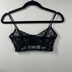 Le Petit Trou Bra Women S Black Bows Sheer Volupte Underwire Longline Boudoir